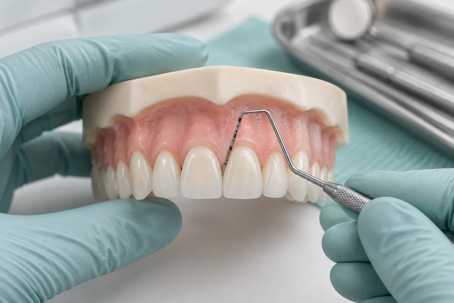 Evaluación de encía y dientes mediante un modelo clínico