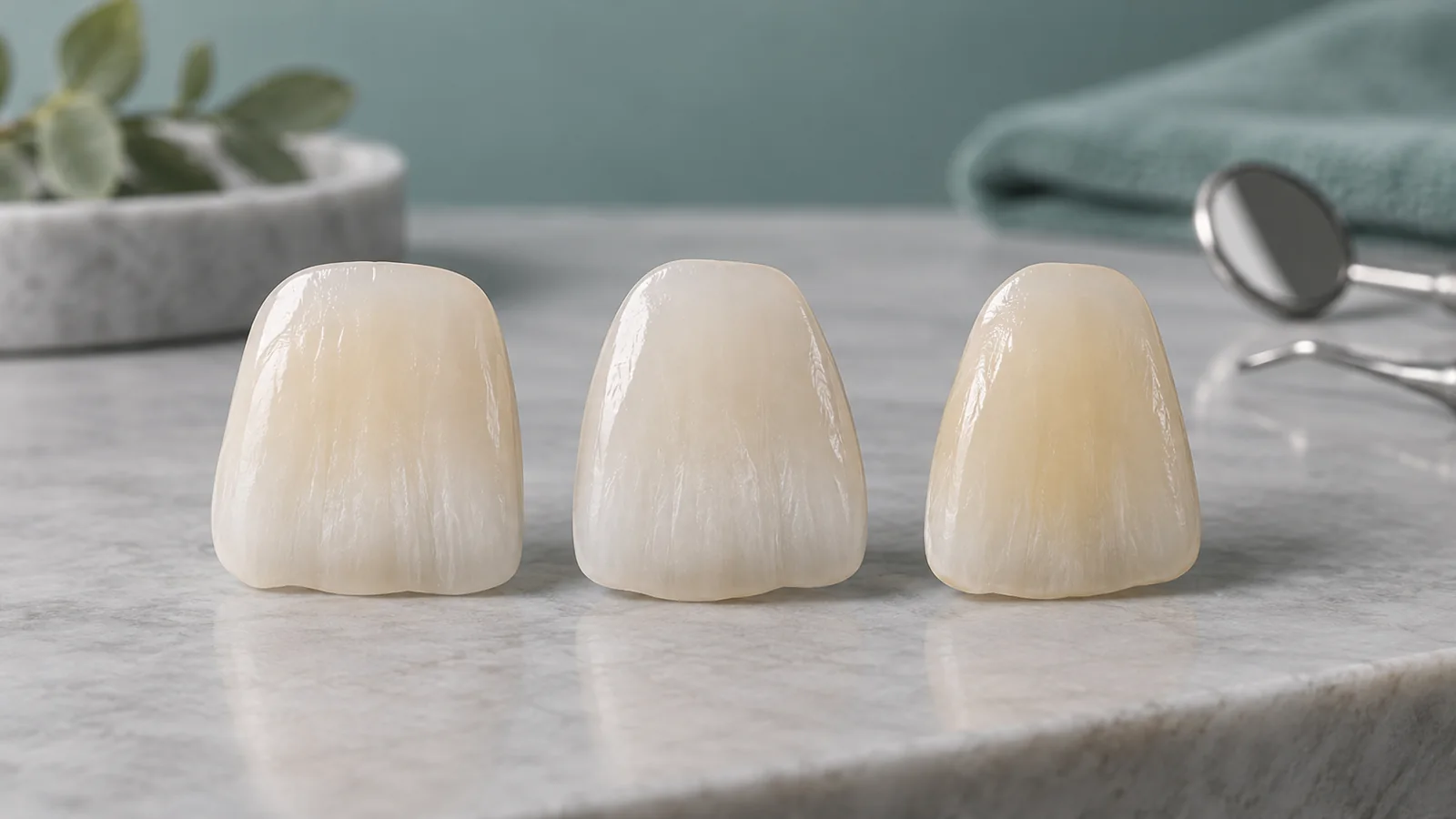 Variación natural de forma y color en modelos dentales