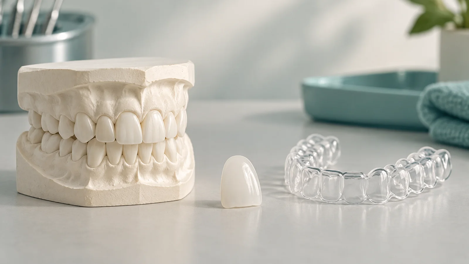 Modelos de carillas, blanqueamiento y alineadores dentales