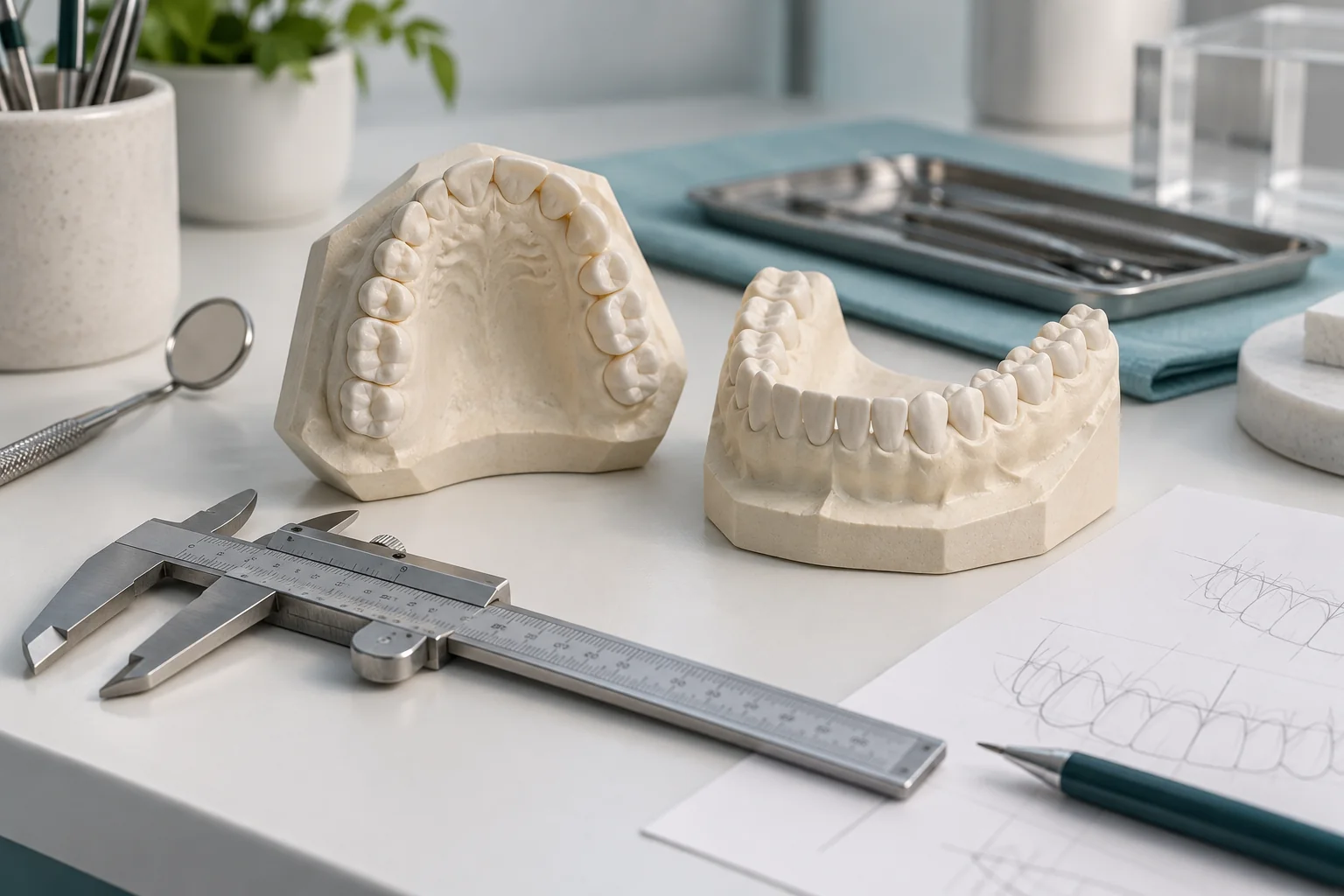 Estudio de forma y proporción dental sobre modelos
